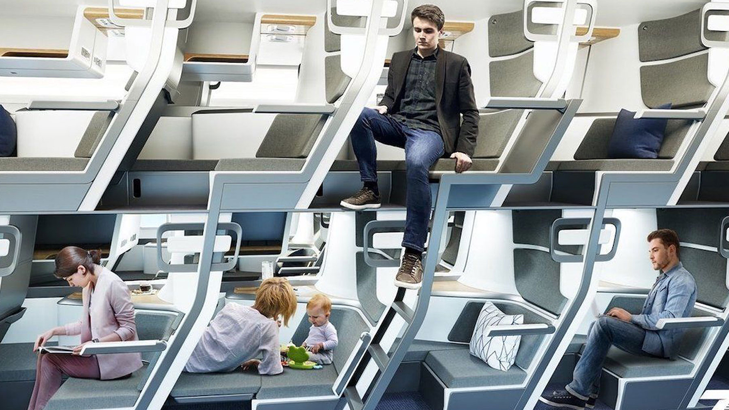 Lie-Flat Double-Decker Seat May Be the Future of Socially Distanced Air Travel