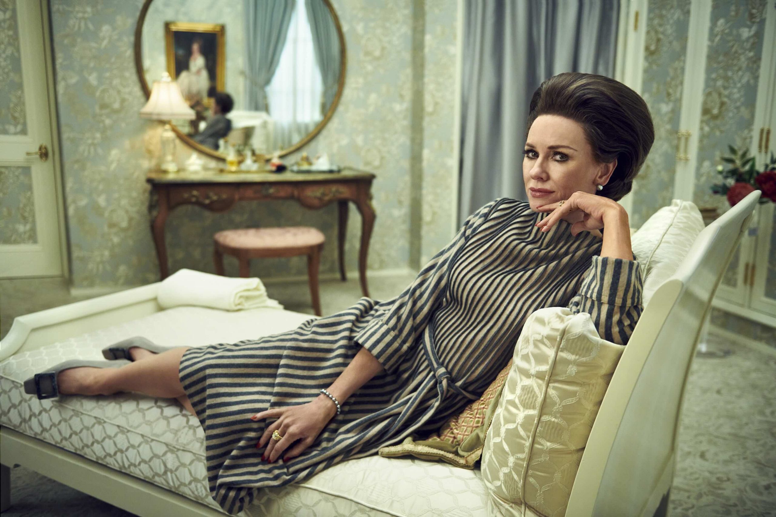 Naomi Watts as Babe Paley in “Feud: Capote Vs. Swans.” Photo: FX 