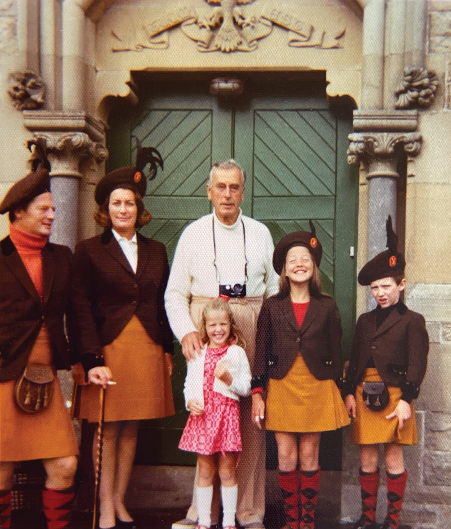 India with her family including her grandfather Lord Mountbatten.