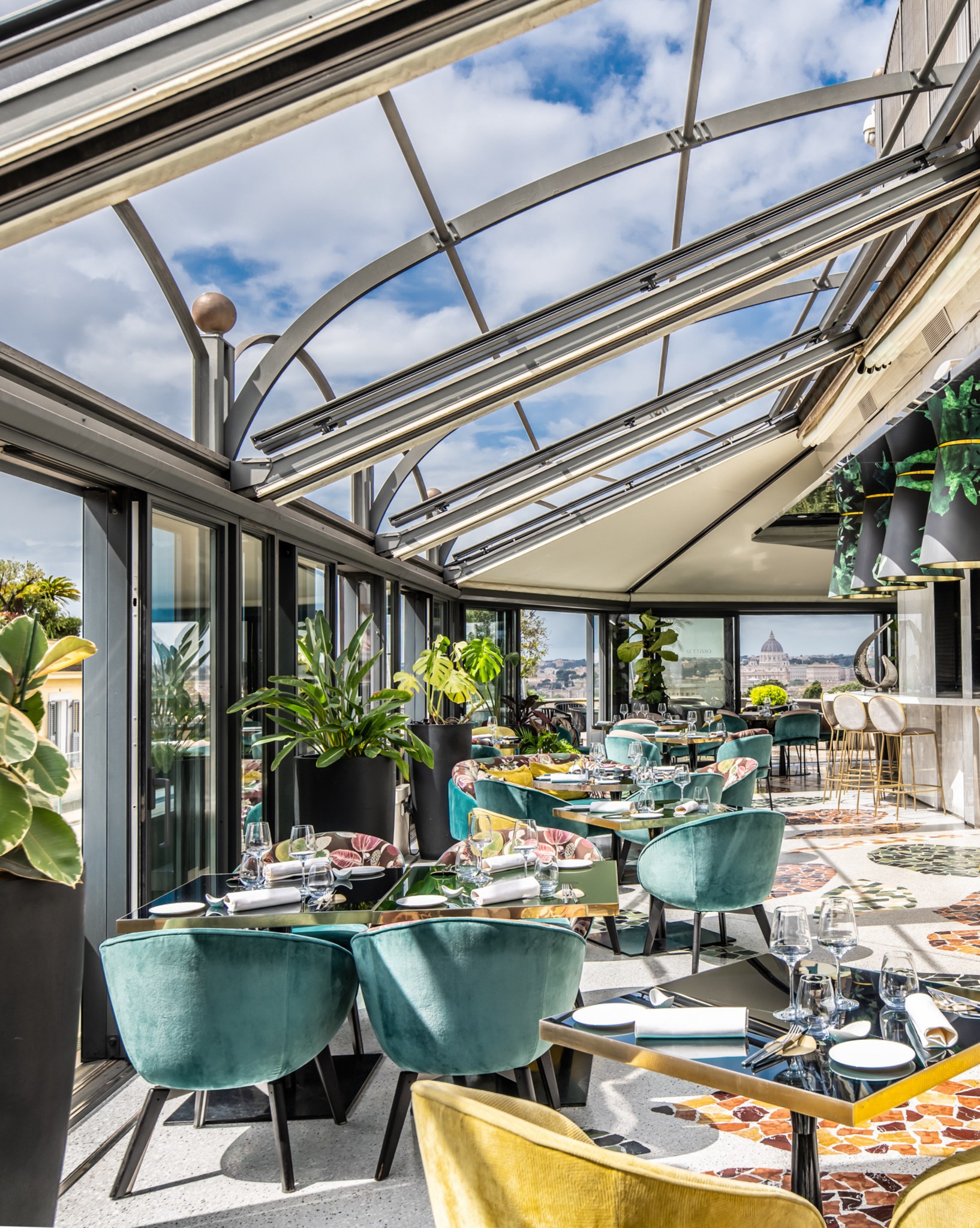 Settimo’s rooftop unfolds a stunning view of Rome's cityscape