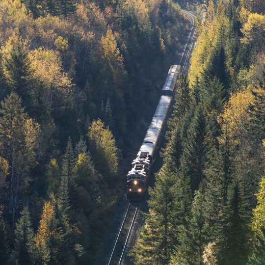 The Rocky Mountaineer on its Journey Through the Clouds route. Photo: Rocky Mountaineer