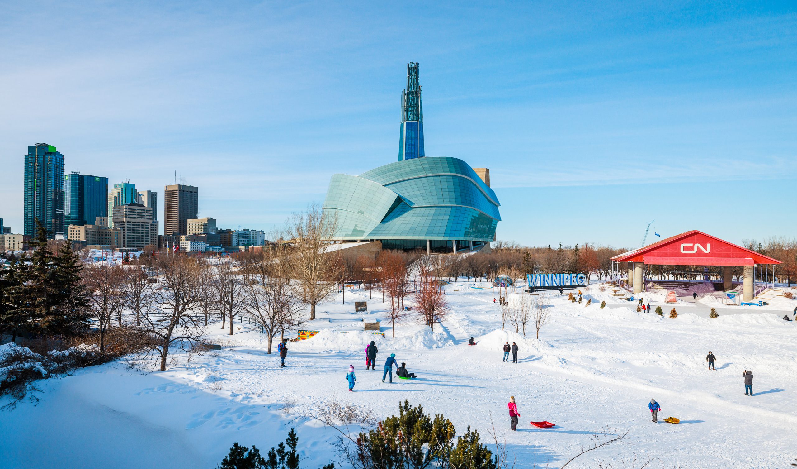 Winter activities at The Forks.