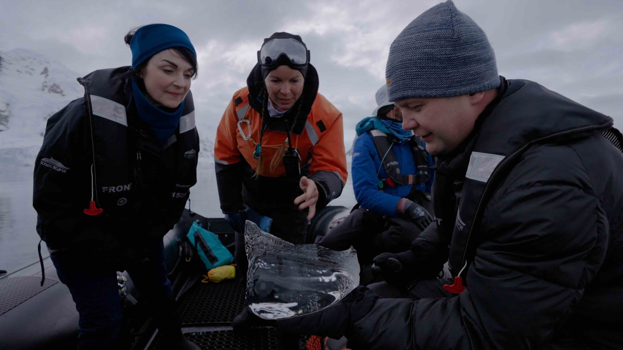 Some of us helped the barman collect pure black chunks of Antarctic ice for cocktails while learning from the team’s ice expert how centuries of environmental data are preserved in the ice.