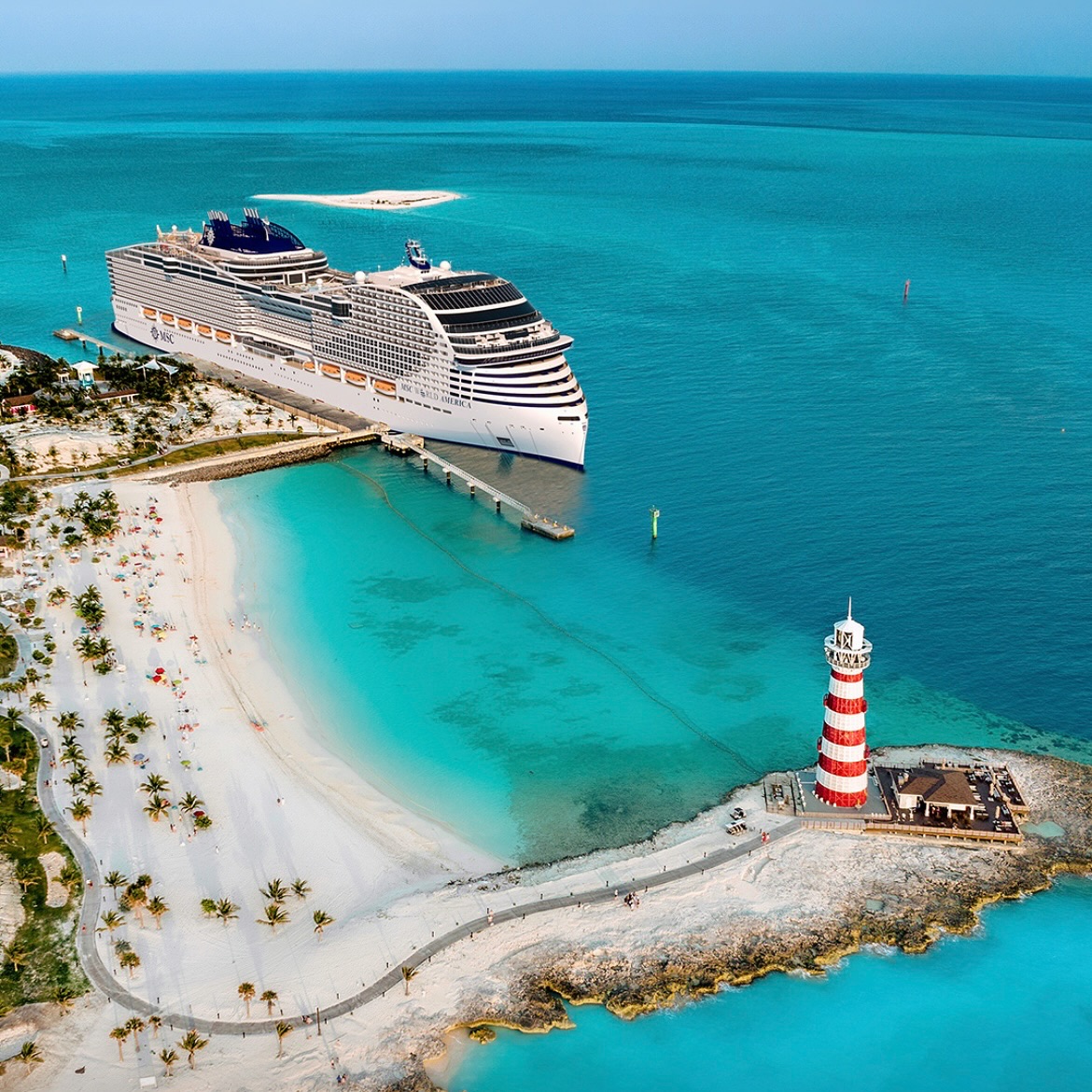 Ocean Cay Bahamas is a 95-acre island dedicated to marine conservation and sustainability with a state-of-the-art Marine Conservation Centre, only accessible via MSC Cruises. Photo: MSC Cruises