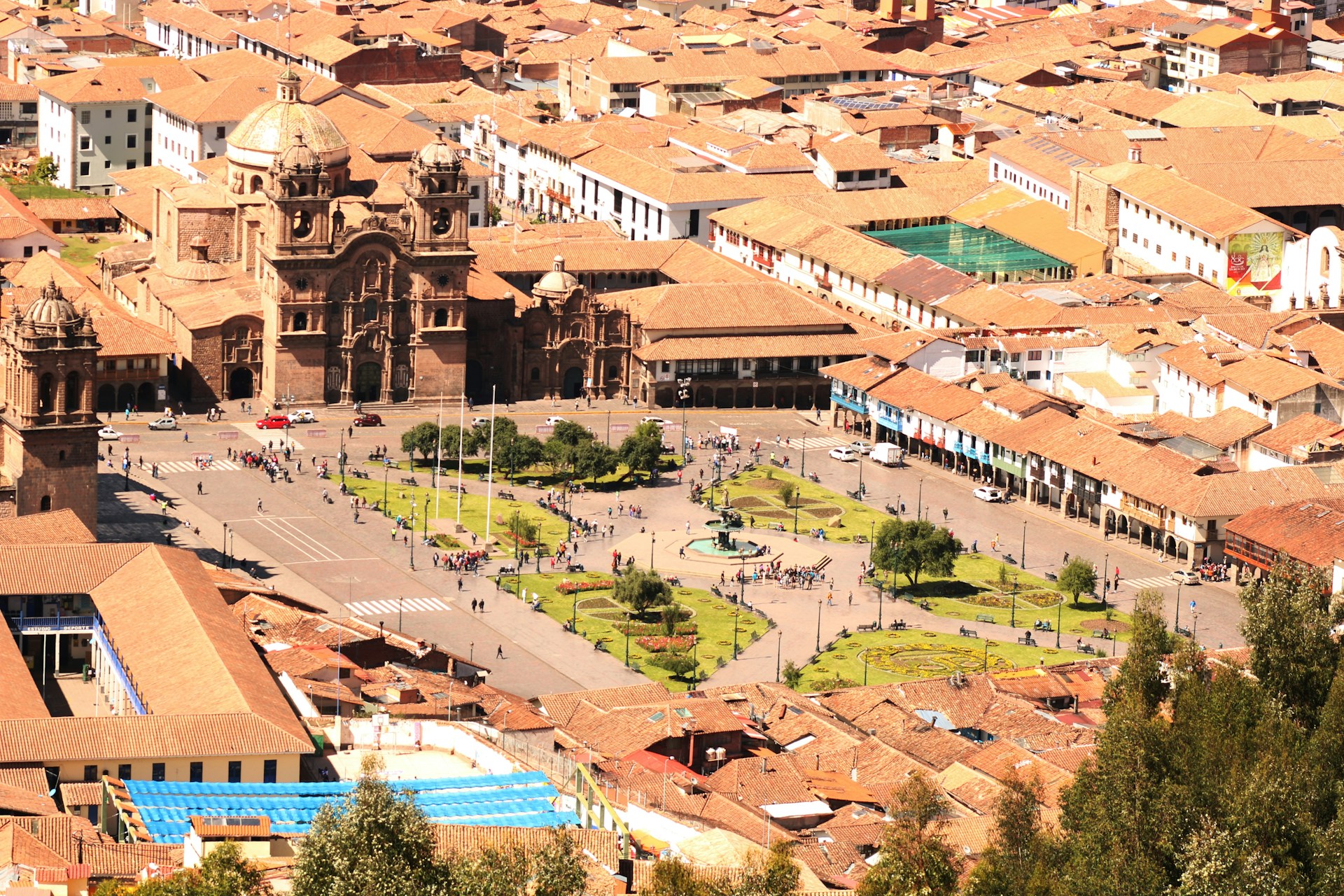 The Plaza de Armas in Cusco, where the grandeur of the Spanish colonial cathedral meets the enduring spirit of the ancient Inca capital.