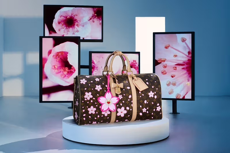 Takashi Murakami’s whimsy for LV x TM On The Go Chapter 2Sakura motif bag